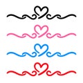 Heart shape cute in a doodle art line, hand drawn heart with line shape, scribble heart line shape, line drawing heart for love Royalty Free Stock Photo