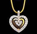 Heart shape diamond locket Royalty Free Stock Photo