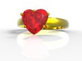 Heart shape diamond ring Royalty Free Stock Photo