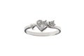 Heart shape diamond ring on isolate white background Royalty Free Stock Photo