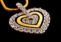 Heart shape diamonds locket Royalty Free Stock Photo