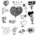 Heart shape in drawing sketch vector illustration