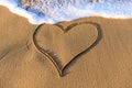 Heart shape drawn in the sand on a beach Royalty Free Stock Photo