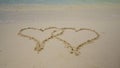 Heart Shape Drawn In Sand Royalty Free Stock Photo