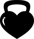 Heart shape dumbbell weight for motivation bodybuilding symbol icon t shirt design svg vector cut file for cricut and silhouette