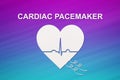 Heart shape with echocardiogram and CARDIAC PACEMAKER text. Cardiology concept Royalty Free Stock Photo