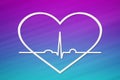 Heart shape with echocardiogram. Health or cardiology concept