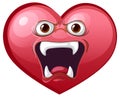 Heart shape with evil facial expression Royalty Free Stock Photo