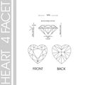 Heart shape 4 facet