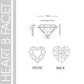 Heart shape 8 facet