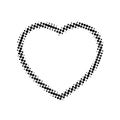 Heart shape. Faded heart silhouette. Fade halftone frames. Fades design print. Fading border. Fadew bubbles. Vector illustration