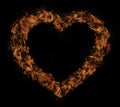 Heart shape fire flames Royalty Free Stock Photo