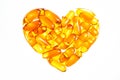 Heart shape of Fish oil, soft capsule, omega, supplement isolat