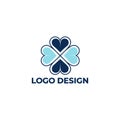 Heart Shape Floral Logo Design Vector Royalty Free Stock Photo