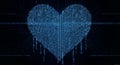Binary Code Heart on Dark Background Royalty Free Stock Photo