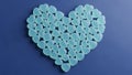 Heart shape formed by blue hearts Royalty Free Stock Photo