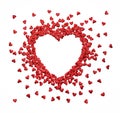 Heart shape frame made of small confetti hearts Royalty Free Stock Photo