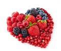 Heart shape of fresh berries Royalty Free Stock Photo