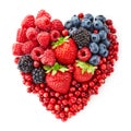 Heart shape of fresh berries Royalty Free Stock Photo