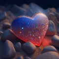 Heart shape gemstone, imagination of a heart shape gemstone, AI generated Image Royalty Free Stock Photo