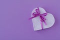 Heart shape gift box with ribbon bow Royalty Free Stock Photo