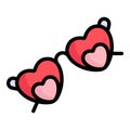 heart shape glasses color line Royalty Free Stock Photo