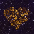 Heart shape from glowing stars Royalty Free Stock Photo