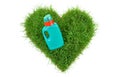 Heart Shape Grass with Fertilizer Royalty Free Stock Photo