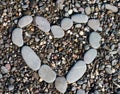 Heart shape gravel stone. Love concept