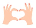 Heart shape hand. Two hands making heart sign. Love, romantic relationship, society, support, healthy life, concept. society,