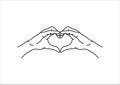 Heart shape hands gesture