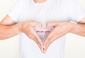 Heart Shape Hands On Left Side Chest With Words - Miss You