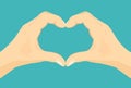 Heart Shape Hands. Vector Icon With Illustration Of Two Palms Making Heart Sign. Concept Of Love, Romance, Friendship,