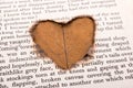 Heart shape hole burnt on paper Royalty Free Stock Photo