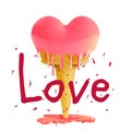 HEART SHAPE ICE CREAM, LOVE TEXT