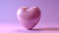 Heart shape icon. Big pink heart isolated with copy space. Love sign. Valentines day and Mother day concept. Loving gesture.