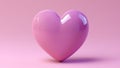 Heart shape icon. Big pink heart isolated with copy space. Love sign. Valentines day and Mother day concept. Loving gesture.