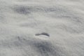 heart shape imprinted in the snow. the footprint for a Merry Christmas. With winter and low temperatures after a good snowfall Royalty Free Stock Photo