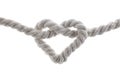 Heart shape knot of rope isolated on white background Royalty Free Stock Photo