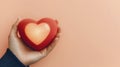 Heart Shape Light on Hand Against Soft Background Royalty Free Stock Photo