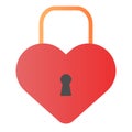 Heart shape lock flat icon. Love padlock color icons in trendy flat style. Closed lock gradient style design, designed Royalty Free Stock Photo