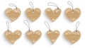 Heart shape love label paper craft sale tag set Royalty Free Stock Photo