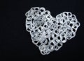 Aluminum tabs heart Royalty Free Stock Photo