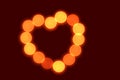 Heart shape made from candles
