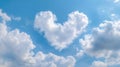 The Heart Shape Made of Clouds in a Bright Blue Sky AI generated image Royalty Free Stock Photo