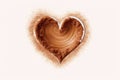 A Heart Shape Made Of Coffee Foam On Isolated Tansparent Background