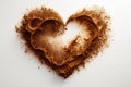 A Heart Shape Made Of Coffee Foam On Isolated Tansparent Background