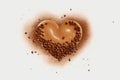 A Heart Shape Made Of Coffee Foam On Isolated Tansparent Background