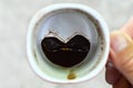 Heart shape made of coffee grounds Royalty Free Stock Photo