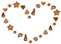 Heart shape made of cookies Royalty Free Stock Photo